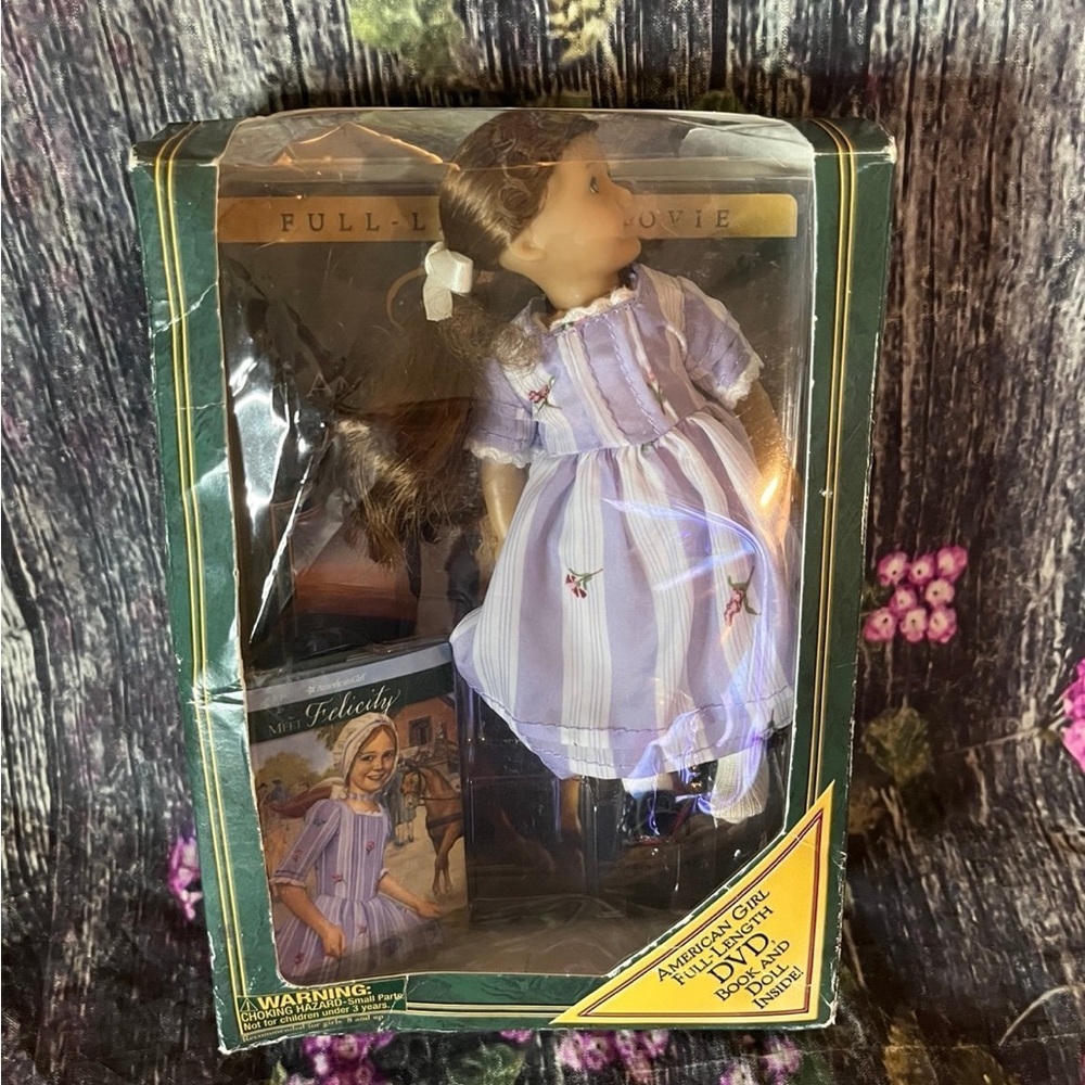 Rare American Girl Doll Felicity Mini-Doll Set DVD Movie & Mini-Book NEW SEALED
